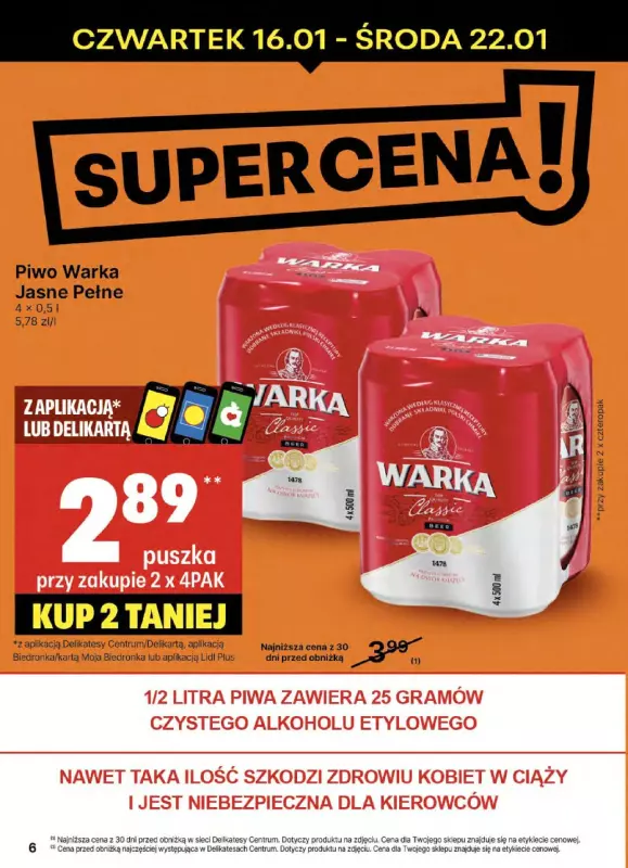 Delikatesy Centrum - gazetka promocyjna Gazetka od czwartku  do środy 22.01 - strona 6