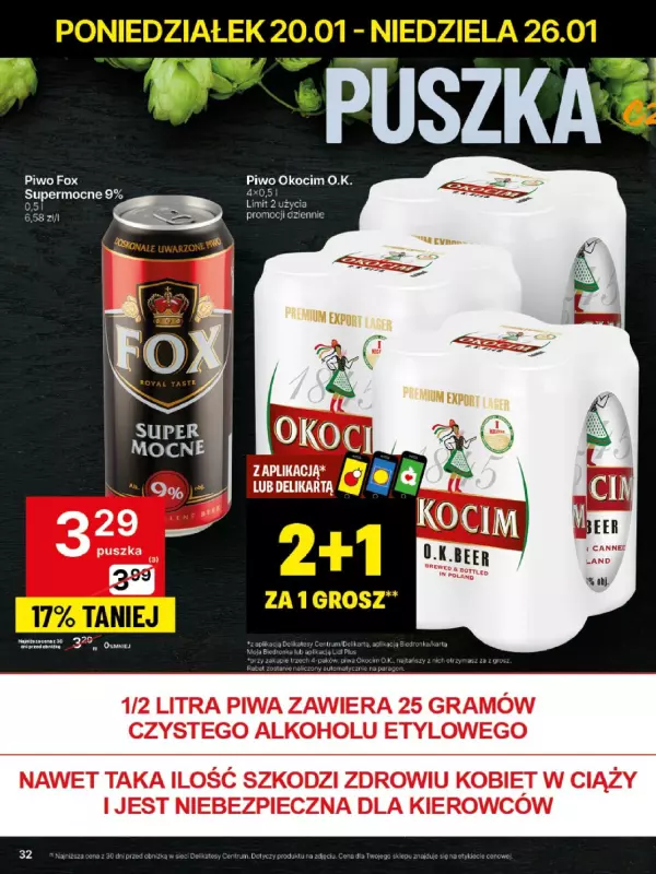 Delikatesy Centrum - gazetka promocyjna Gazetka od poniedziałku 20.01 do niedzieli 26.01 - strona 32