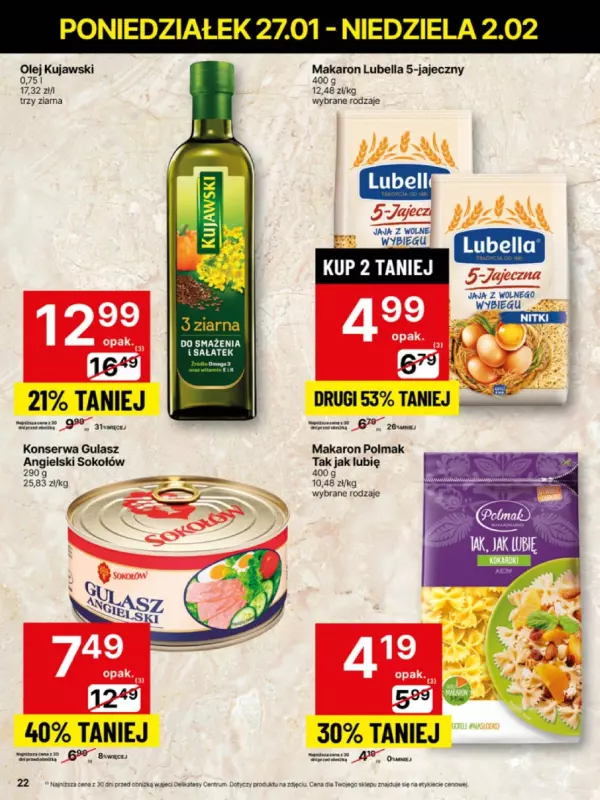 Delikatesy Centrum - gazetka promocyjna Gazetka  do niedzieli 02.02 - strona 22