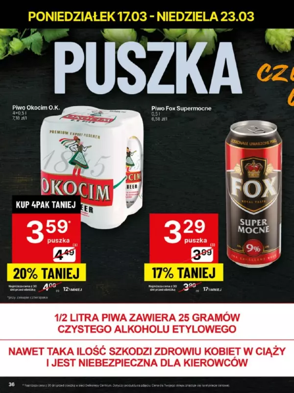 Delikatesy Centrum - gazetka promocyjna Gazetka  do niedzieli 23.03 - strona 36