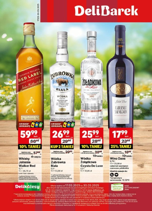 Delikatesy Centrum - gazetka promocyjna Gazetka alkoholowa  do niedzieli 30.03