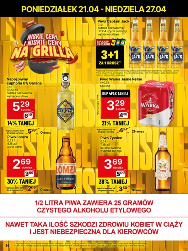 Delikatesy Centrum - gazetka promocyjna Gazetka od poniedziałku 21.04 do niedzieli 27.04 - strona 36
