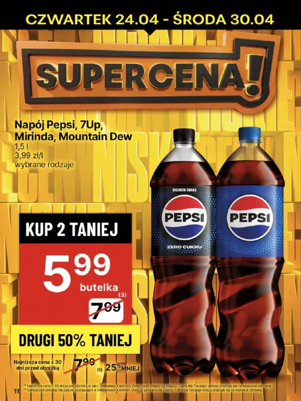 Delikatesy Centrum - gazetka promocyjna Gazetka  do środy 30.04 - strona 11