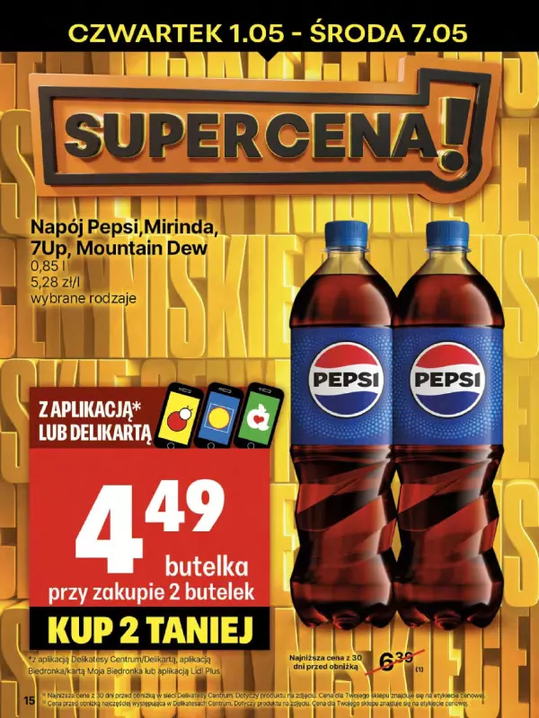 Delikatesy Centrum - gazetka promocyjna Gazetka  do środy 07.05 - strona 15