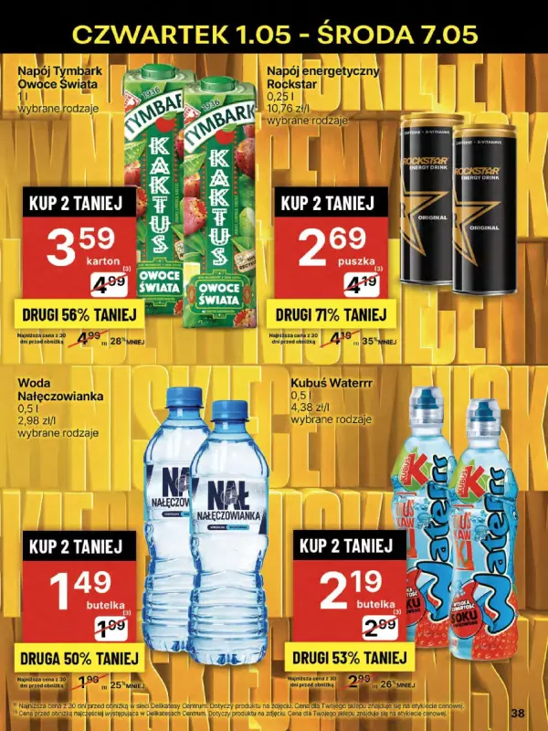 Delikatesy Centrum - gazetka promocyjna Gazetka  do środy 07.05 - strona 38