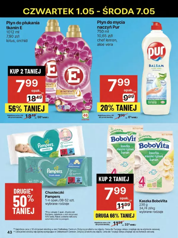 Delikatesy Centrum - gazetka promocyjna Gazetka  do środy 07.05 - strona 43