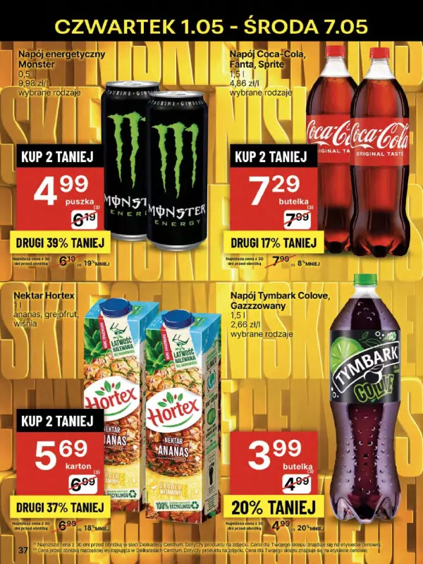 Delikatesy Centrum - gazetka promocyjna Gazetka  do środy 07.05 - strona 37