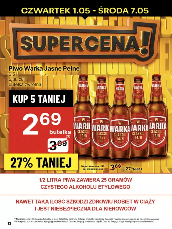 Delikatesy Centrum - gazetka promocyjna Gazetka  do środy 07.05 - strona 13