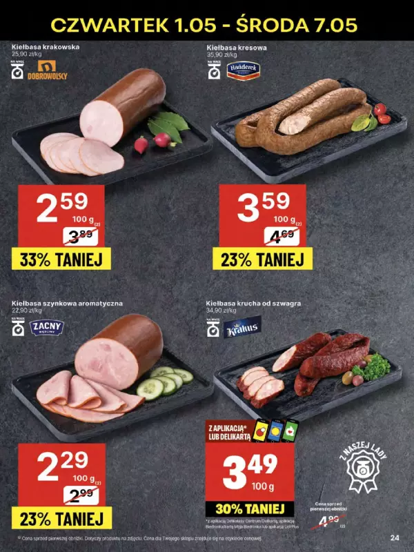 Delikatesy Centrum - gazetka promocyjna Gazetka  do środy 07.05 - strona 24