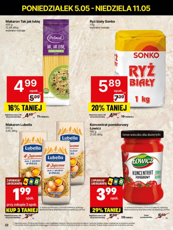 Delikatesy Centrum - gazetka promocyjna Gazetka  do niedzieli 11.05 - strona 22