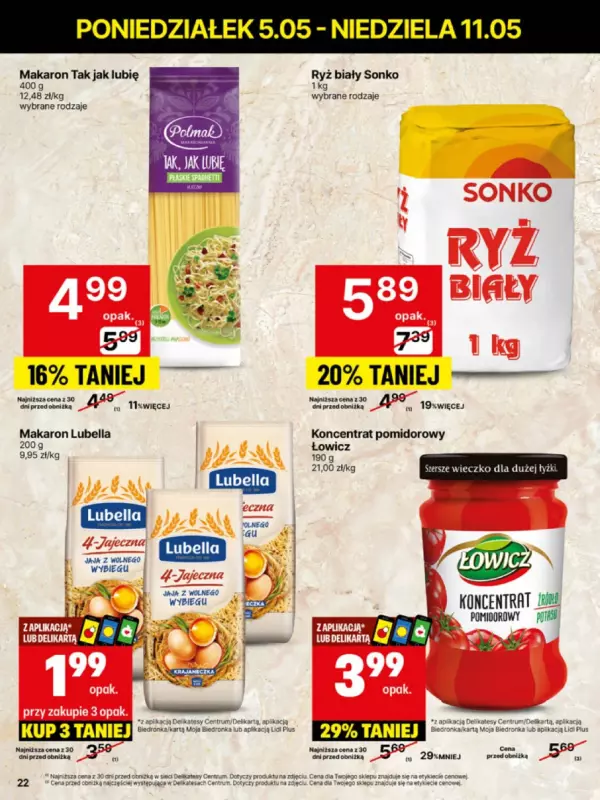 Delikatesy Centrum - gazetka promocyjna Gazetka  do niedzieli 11.05 - strona 22