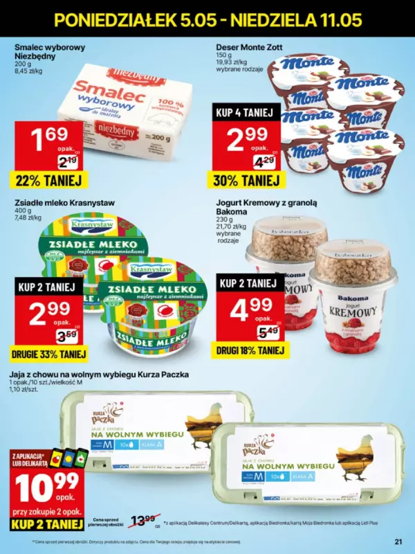 Delikatesy Centrum - gazetka promocyjna Gazetka  do niedzieli 11.05 - strona 21