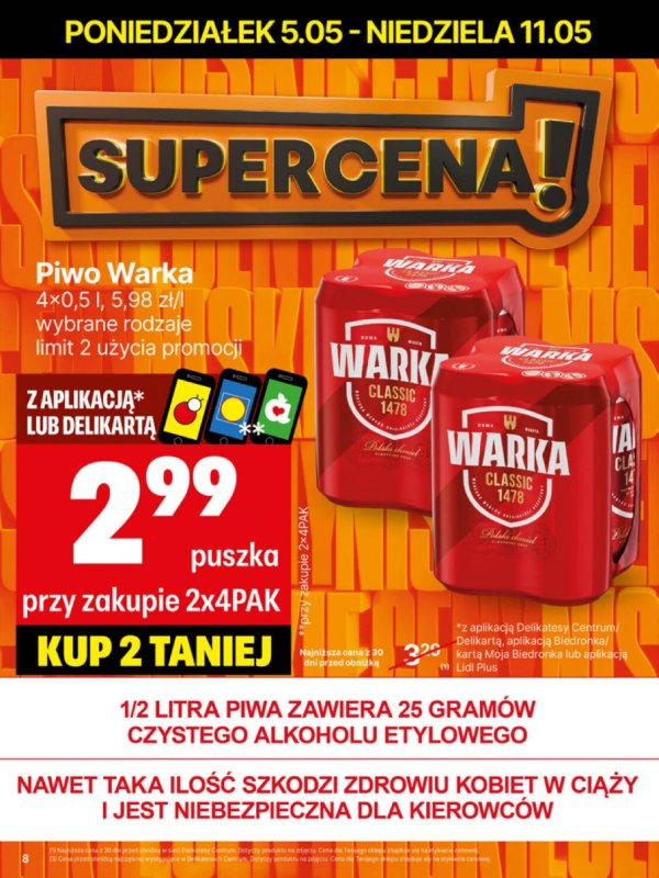 Delikatesy Centrum - gazetka promocyjna Gazetka  do niedzieli 11.05 - strona 8