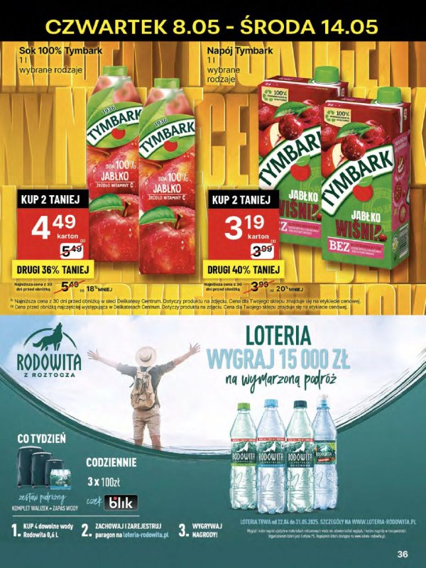 Delikatesy Centrum - gazetka promocyjna Gazetka  do środy 14.05 - strona 36