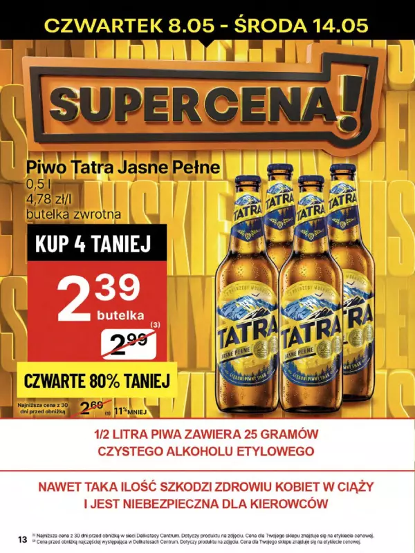 Delikatesy Centrum - gazetka promocyjna Gazetka  do środy 14.05 - strona 13