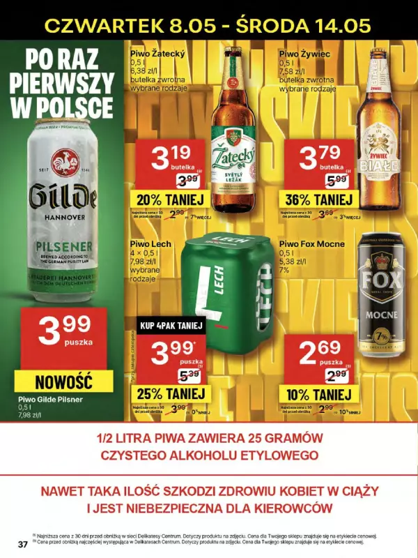 Delikatesy Centrum - gazetka promocyjna Gazetka  do środy 14.05 - strona 37