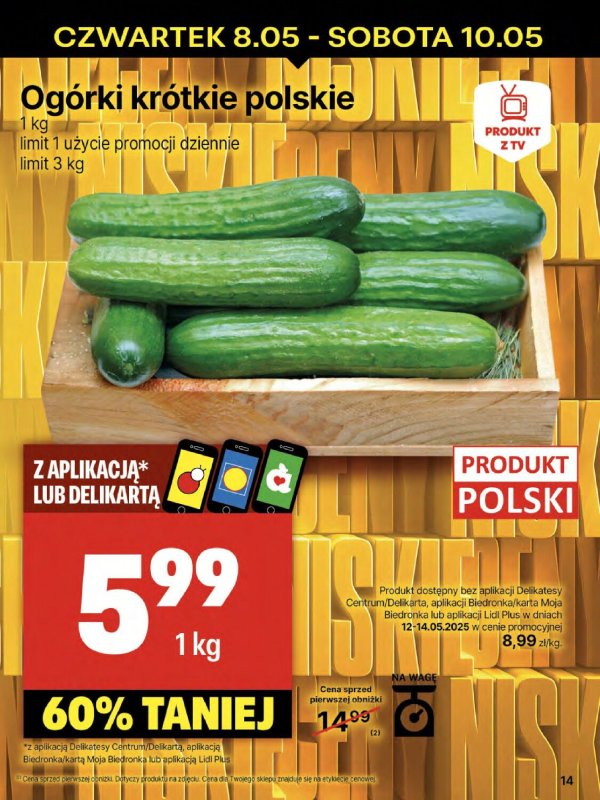 Delikatesy Centrum - gazetka promocyjna Gazetka  do środy 14.05 - strona 14