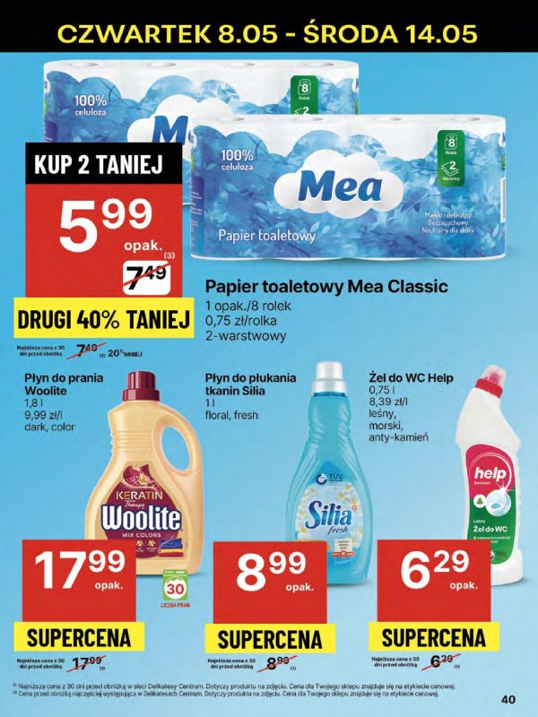 Delikatesy Centrum - gazetka promocyjna Gazetka  do środy 14.05 - strona 40
