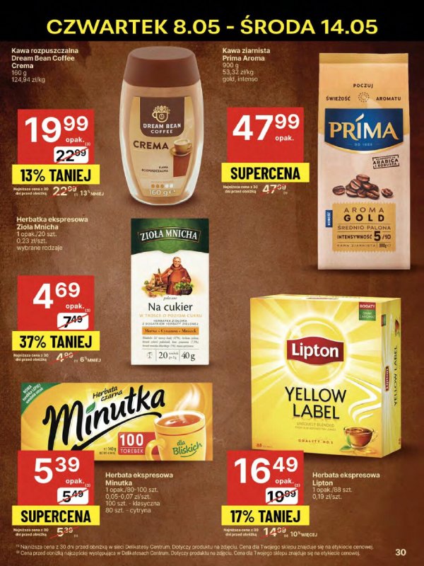 Delikatesy Centrum - gazetka promocyjna Gazetka  do środy 14.05 - strona 30