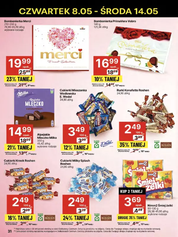 Delikatesy Centrum - gazetka promocyjna Gazetka  do środy 14.05 - strona 31