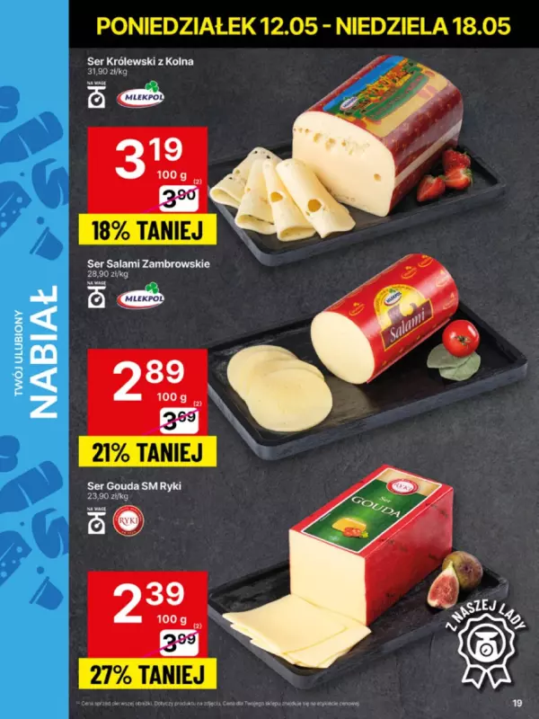 Delikatesy Centrum - gazetka promocyjna Gazetka  do niedzieli 18.05 - strona 19