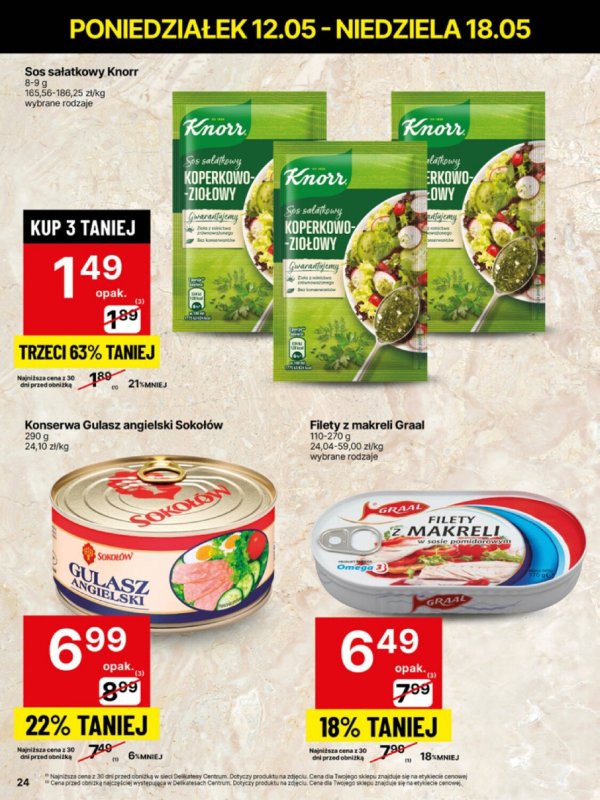 Delikatesy Centrum - gazetka promocyjna Gazetka  do niedzieli 18.05 - strona 24