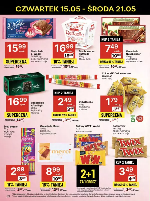 Delikatesy Centrum - gazetka promocyjna Gazetka  do środy 21.05 - strona 31