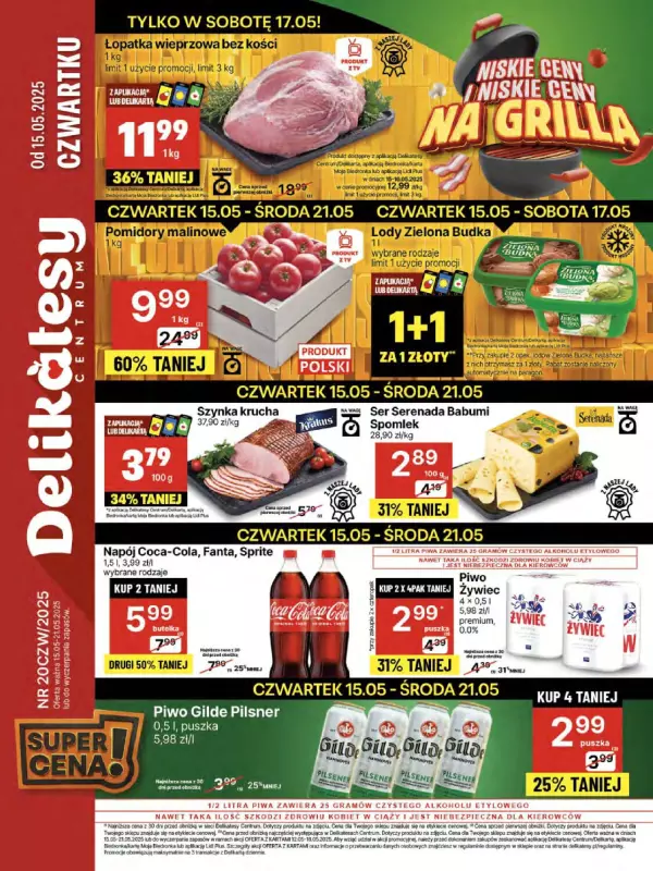 Delikatesy Centrum - gazetka promocyjna Gazetka  do środy 21.05