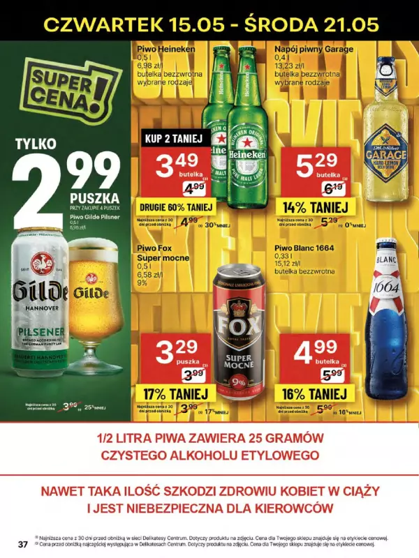 Delikatesy Centrum - gazetka promocyjna Gazetka  do środy 21.05 - strona 37