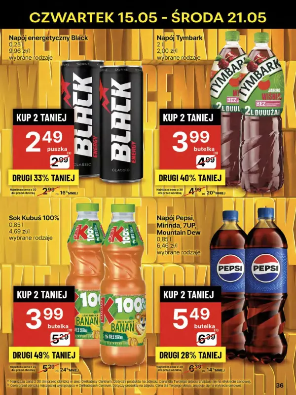 Delikatesy Centrum - gazetka promocyjna Gazetka  do środy 21.05 - strona 36