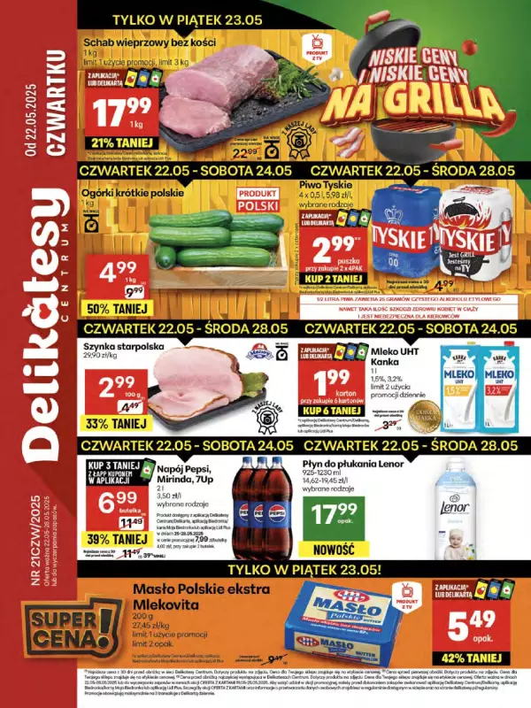 Delikatesy Centrum - gazetka promocyjna Gazetka  do środy 28.05