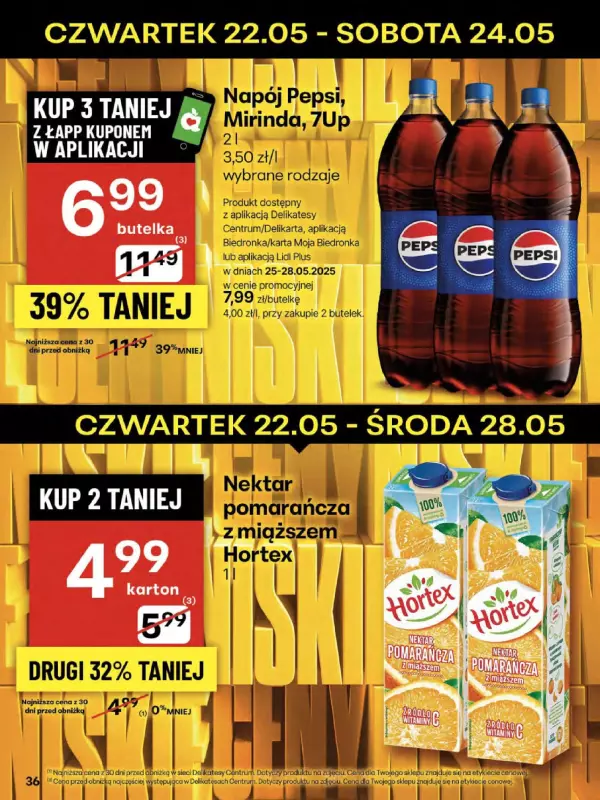 Delikatesy Centrum - gazetka promocyjna Gazetka od czwartku 22.05 do środy 28.05 - strona 36