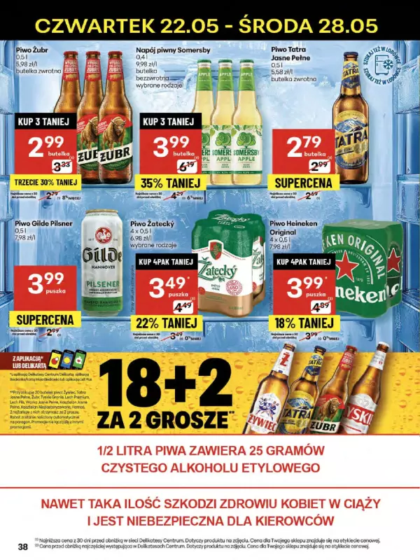 Delikatesy Centrum - gazetka promocyjna Gazetka od czwartku 22.05 do środy 28.05 - strona 38