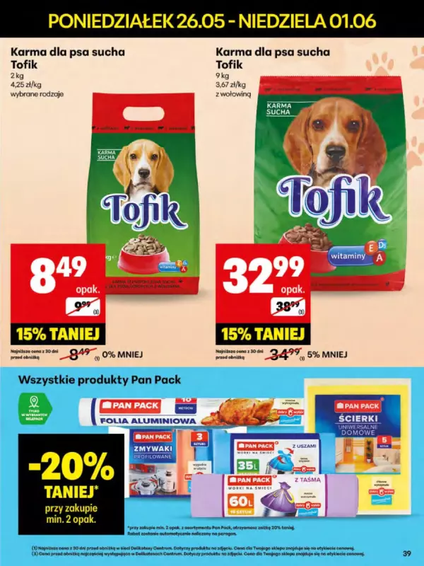 Delikatesy Centrum - gazetka promocyjna Gazetka od poniedziałku 26.05 do niedzieli 01.06 - strona 39