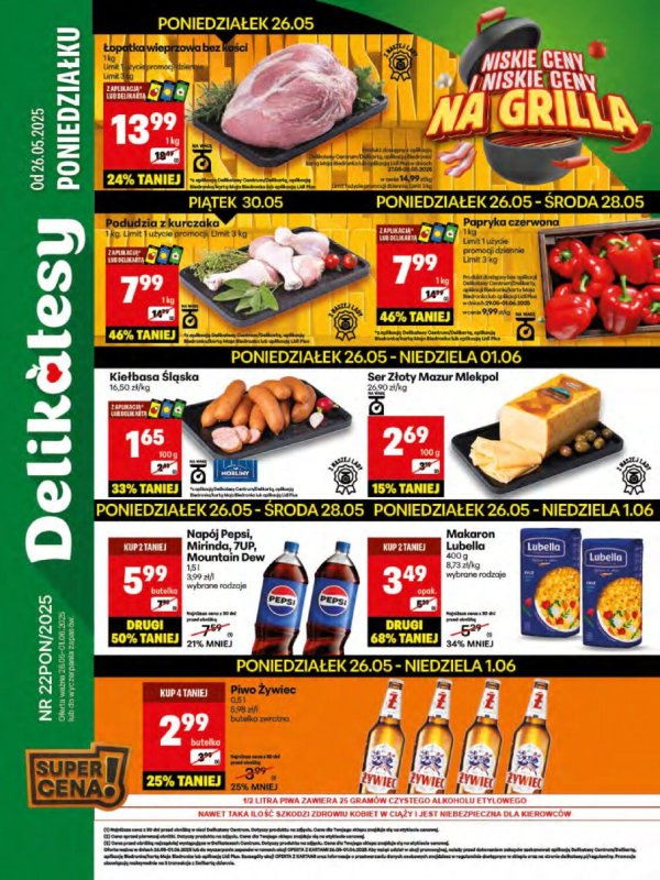 Delikatesy Centrum - gazetka promocyjna Gazetka od poniedziałku 26.05 do niedzieli 01.06