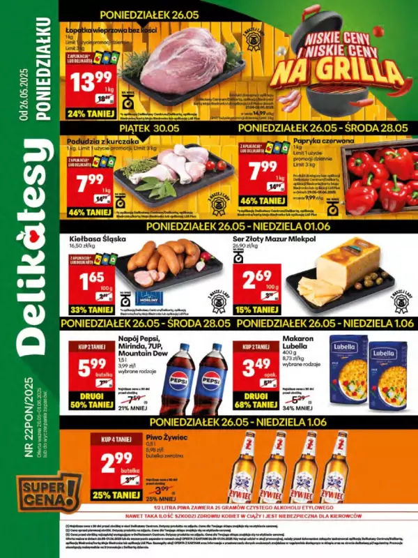 Delikatesy Centrum - gazetka promocyjna Gazetka od poniedziałku 26.05 do niedzieli 01.06