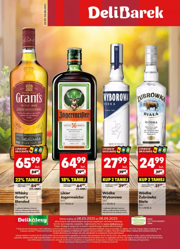 Delikatesy Centrum - gazetka promocyjna Gazetka alkoholowa od poniedziałku 26.05 do niedzieli 08.06