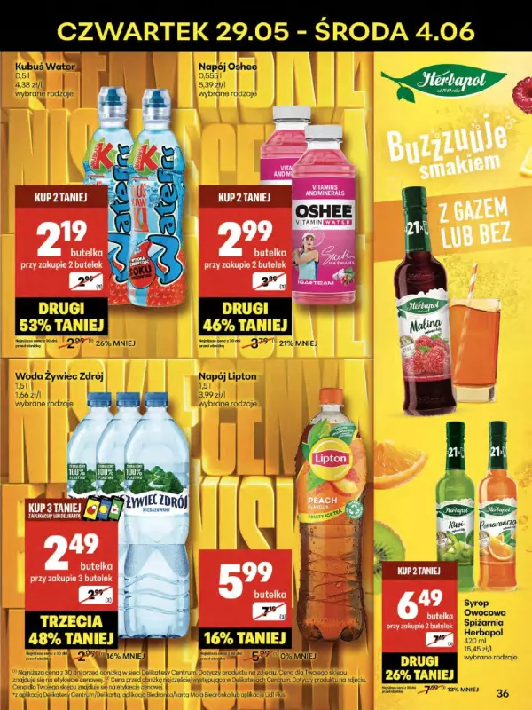 Delikatesy Centrum - gazetka promocyjna Gazetka  do środy 04.06 - strona 36