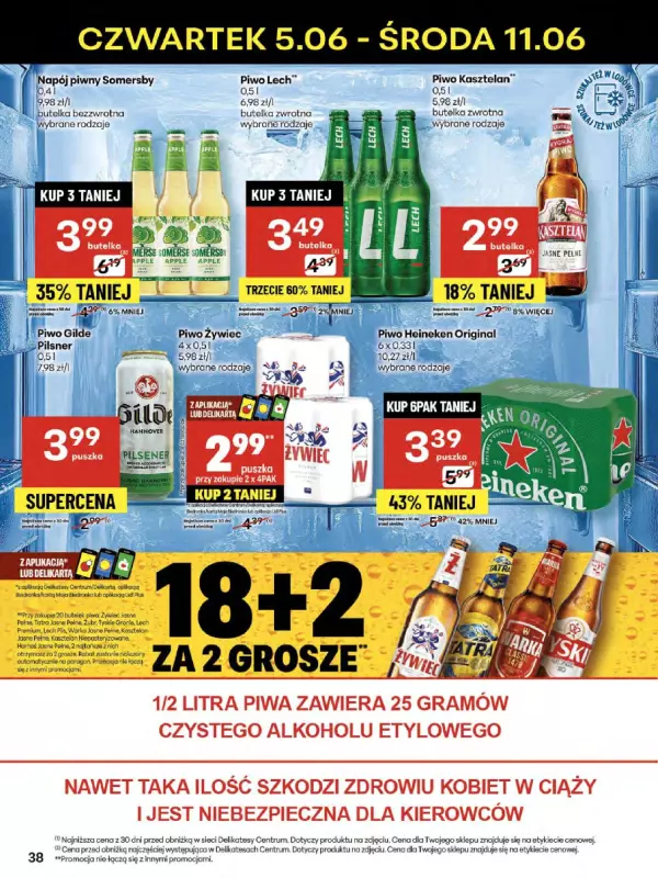 Delikatesy Centrum - gazetka promocyjna Gazetka  do środy 11.06 - strona 38