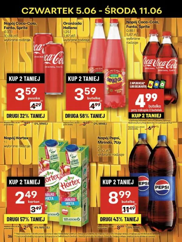 Delikatesy Centrum - gazetka promocyjna Gazetka  do środy 11.06 - strona 36