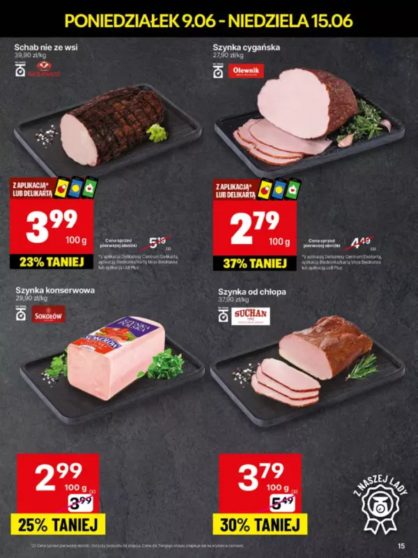 Delikatesy Centrum - gazetka promocyjna Gazetka od poniedziałku 09.06 do niedzieli 15.06 - strona 15