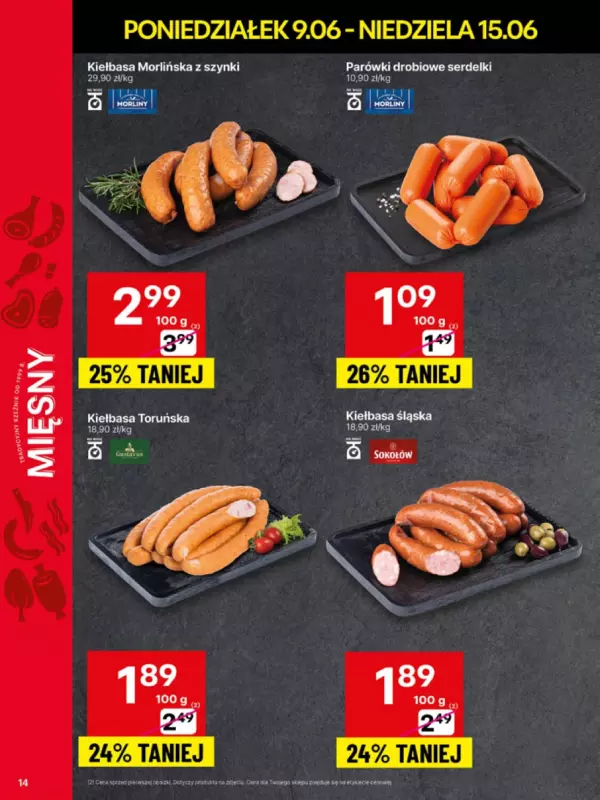 Delikatesy Centrum - gazetka promocyjna Gazetka  do niedzieli 15.06 - strona 14