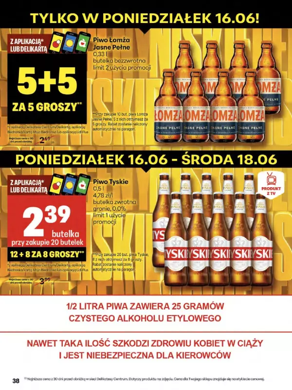 Delikatesy Centrum - gazetka promocyjna Gazetka od czwartku 12.06 do środy 18.06 - strona 38