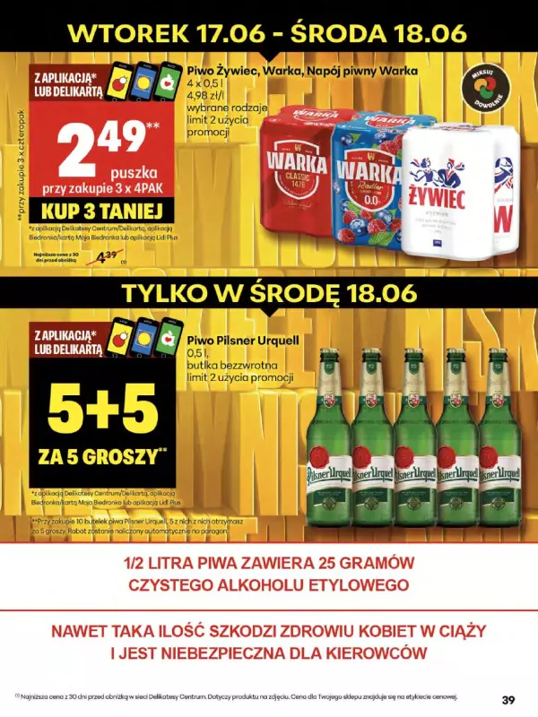 Delikatesy Centrum - gazetka promocyjna Gazetka od czwartku 12.06 do środy 18.06 - strona 39