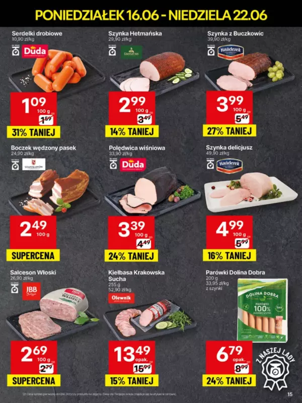 Delikatesy Centrum - gazetka promocyjna Gazetka od poniedziałku 16.06 do niedzieli 22.06 - strona 15
