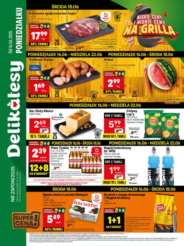 Delikatesy Centrum - gazetka promocyjna Gazetka od poniedziałku 16.06 do niedzieli 22.06
