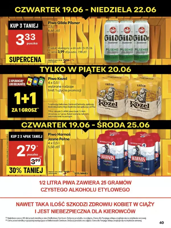 Delikatesy Centrum - gazetka promocyjna Gazetka od czwartku 19.06 do środy 25.06 - strona 40