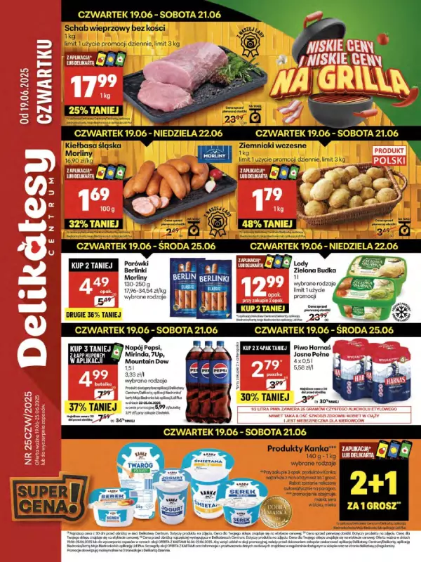Delikatesy Centrum - gazetka promocyjna Gazetka od czwartku 19.06 do środy 25.06