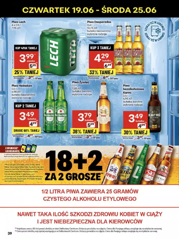 Delikatesy Centrum - gazetka promocyjna Gazetka od czwartku 19.06 do środy 25.06 - strona 39
