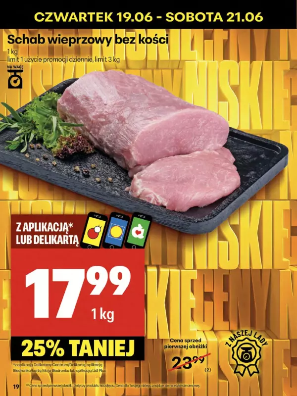 Delikatesy Centrum - gazetka promocyjna Gazetka od czwartku 19.06 do środy 25.06 - strona 19